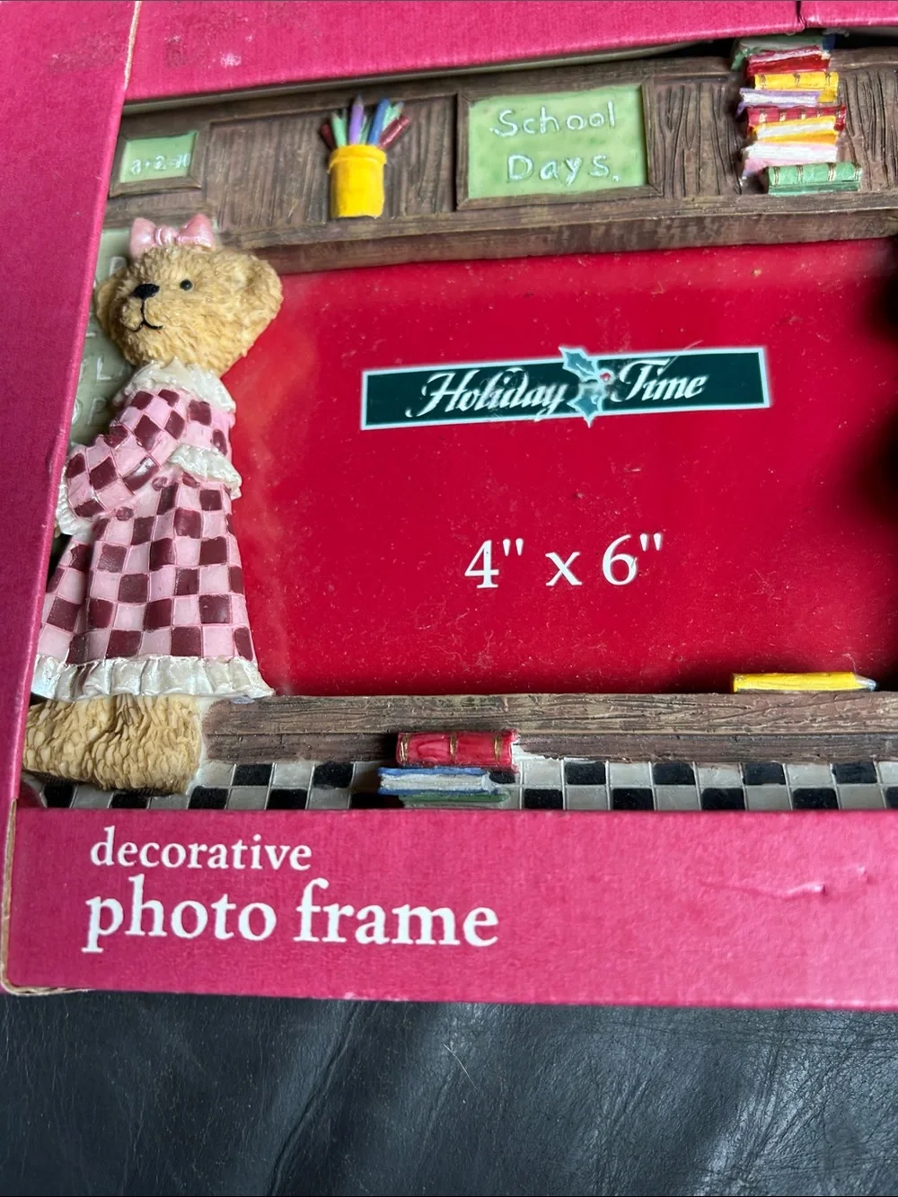 Holiday Time Pink School Days Bear Decorative Photo Frame